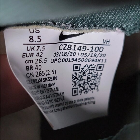 Nike Dunk High Shoes Mens Size 8.5 Spartan Green White Michigan State CZ8149-100 - Picture 8 of 8